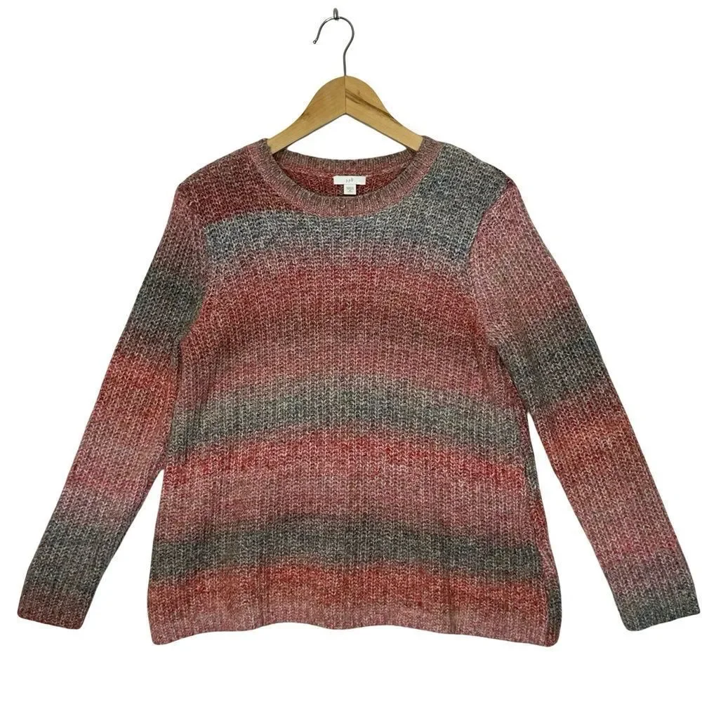 J. JILL Luxurious & Cozy Ombré Stripes Textured Sweater Size Medium